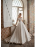 Illusion Neck Ivory Lace Satin Gorgeous Wedding Dress